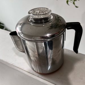 Vintage Revere Ware 8 Cup Stove Top Coffee Pot Percolator Copper Clad USA